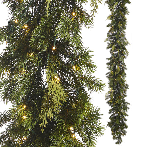 Raz | Christmas Trees | Snake Light Mixed Cedar & Pine Garland
