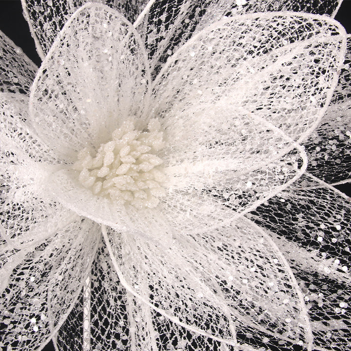 White Organza Poinsettia Stem