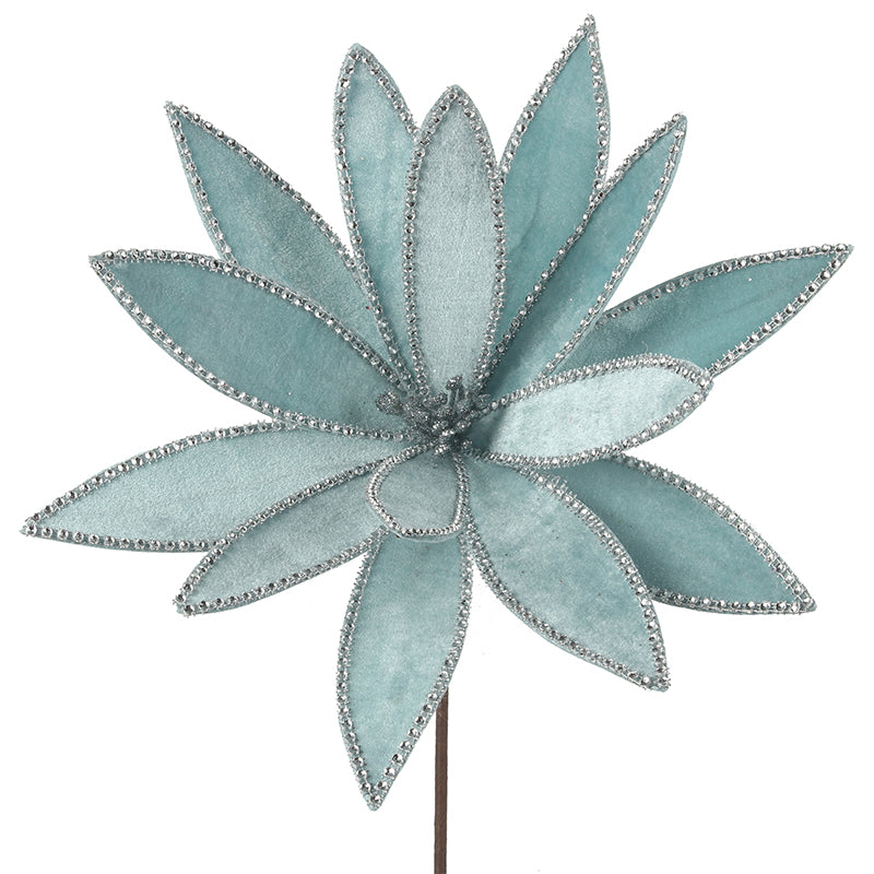 Pale Blue Poinsettia w/ Diamonte