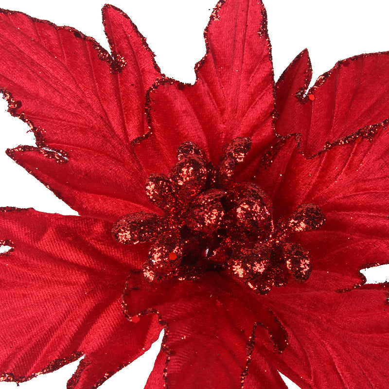 Red Poinsettia w/Clip