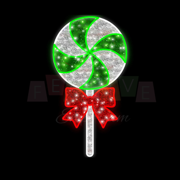 Green Swirl Lollypop | Christmas Motif Light