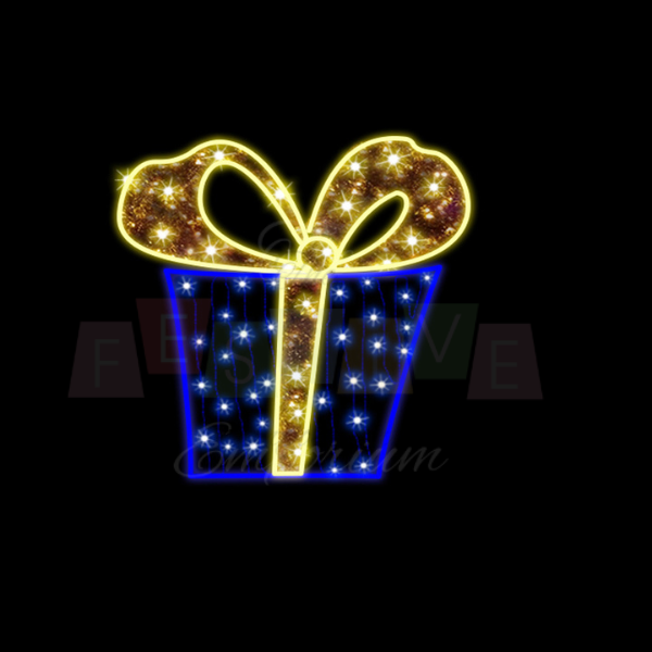 Gold Ribbon Present | Christmas Motif Light