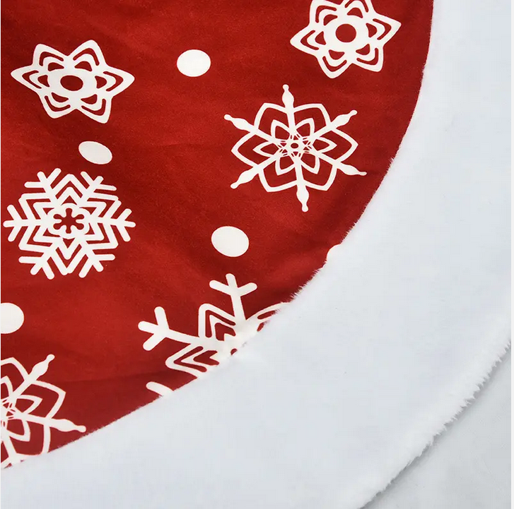 Red Snowflakes Tree Skirt