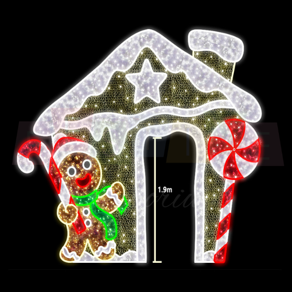 3D Gingerbread Home | Christmas Motif Light