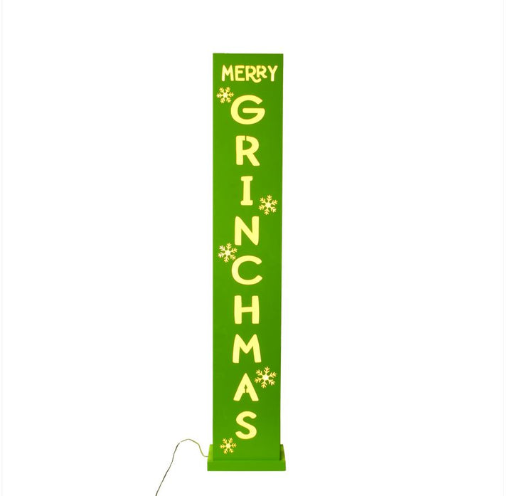 Merry Grinchmas Post Sign