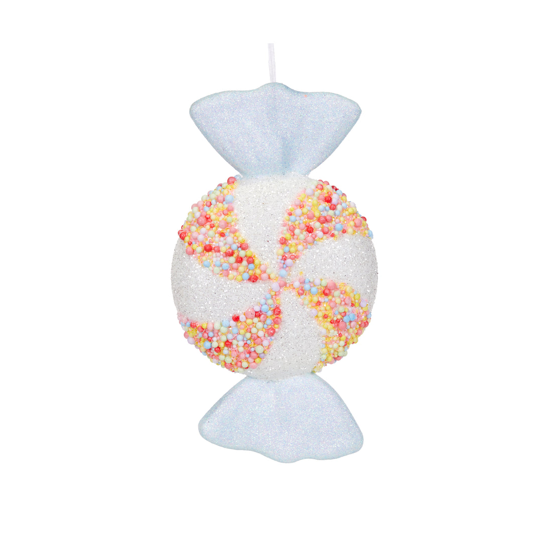 Holly & Ivy | XL Pale Blue Wrapped Lolly Ornament