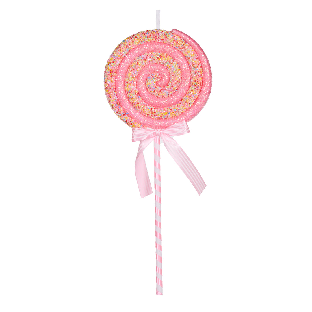 Holly & Ivy | Pink Sprinkles Swirl Lollipop