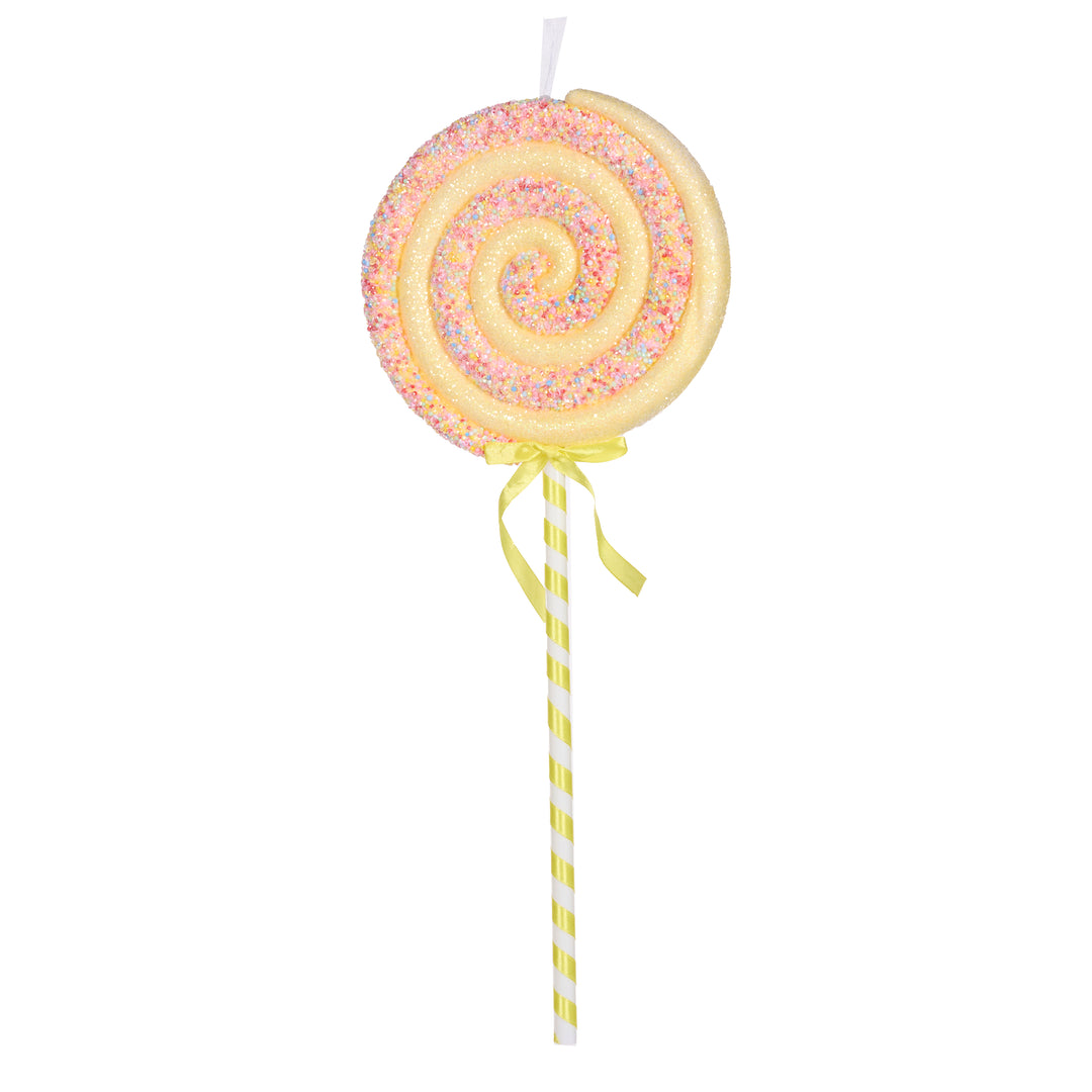 Holly & Ivy | Lemon Sprinkles Swirl Lollipop