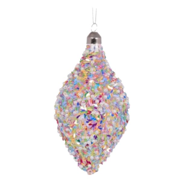 Holly & Ivy | Multi Coloured Beaded Drop Bauble