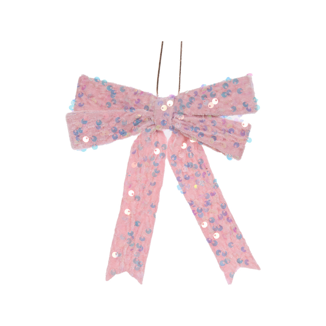 Holly & Ivy | Pink Sequin Bow Hanging