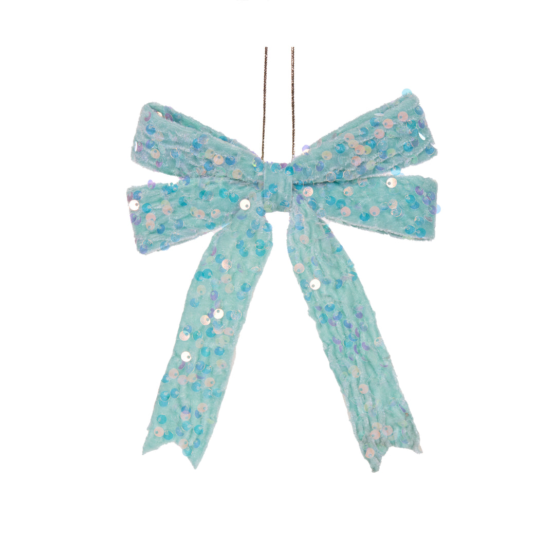 Holly & Ivy | Blue Sequin Bow Hanging