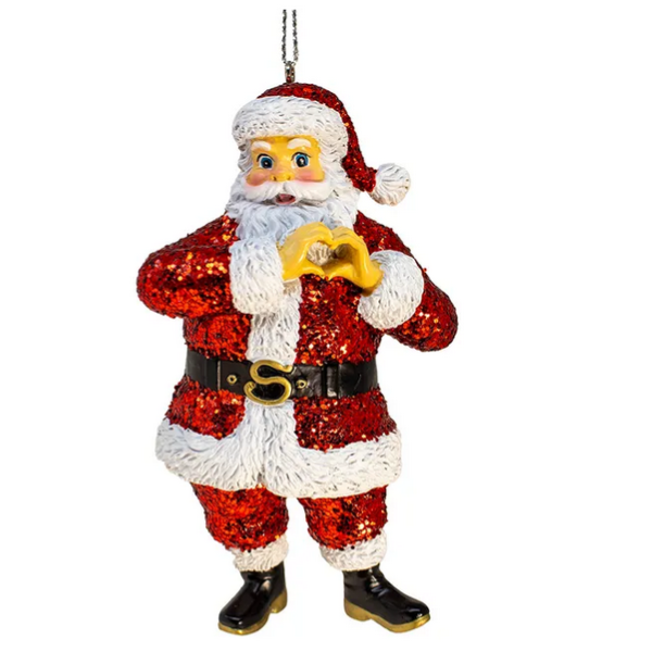 Kurt Adler | Glittered Santa Ornament