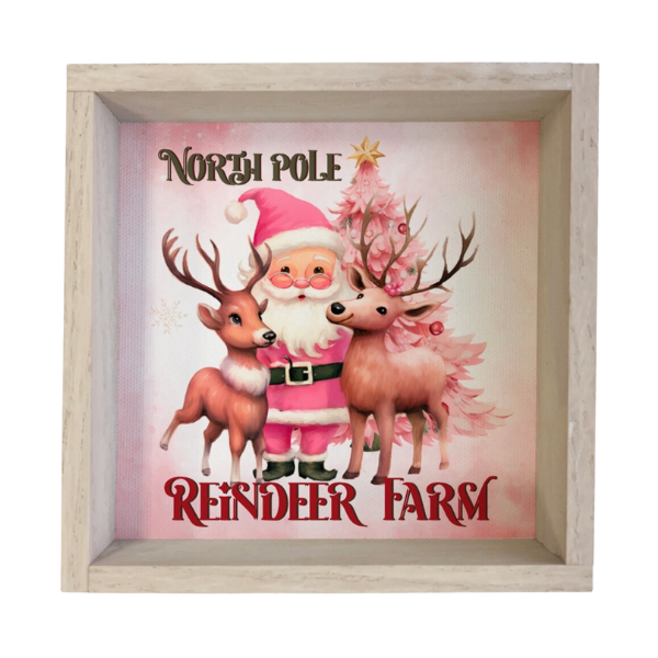 North Pole Reindeer Farm Sign
