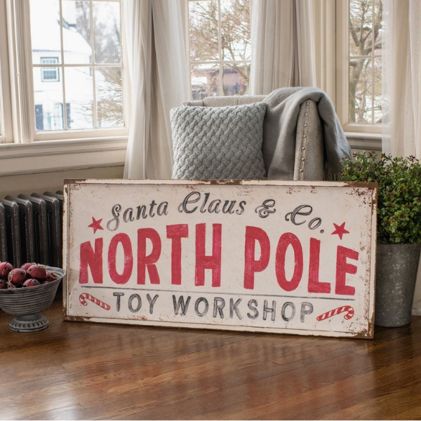 North Pole Toy Workshop Sign