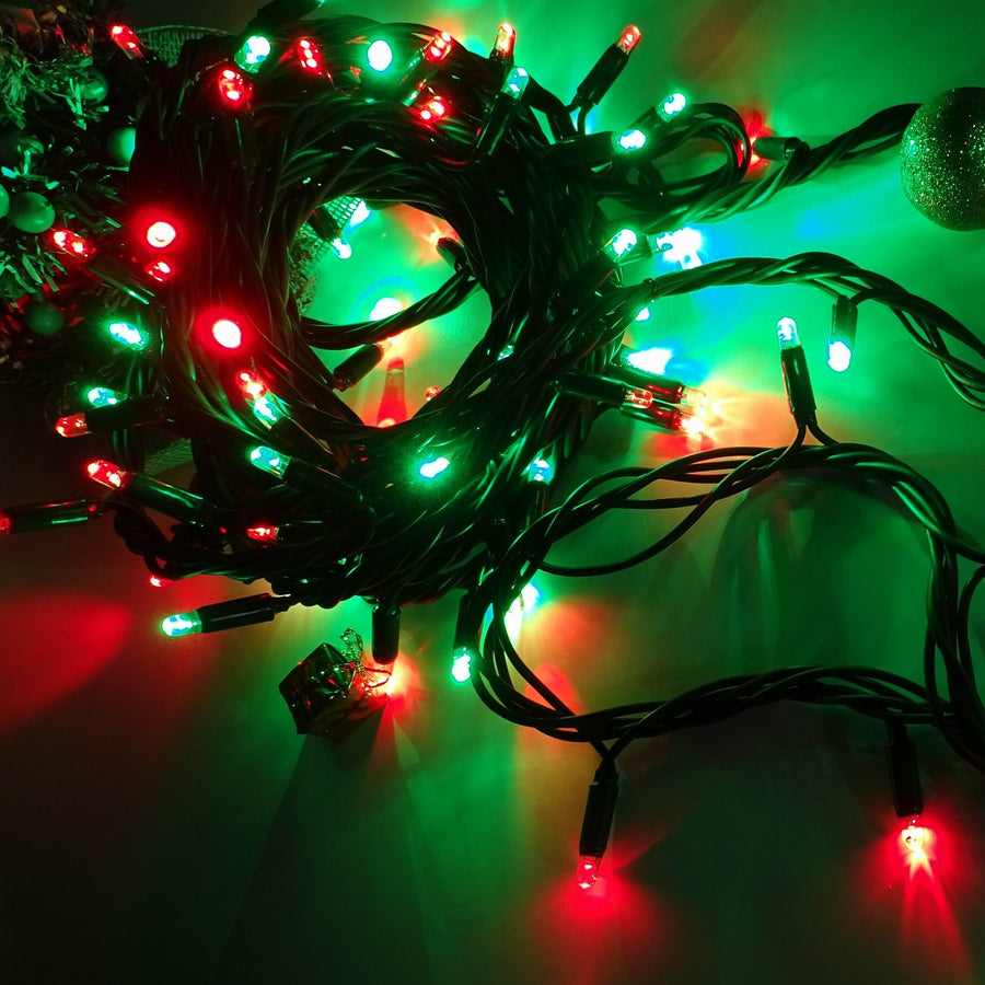red green Christmas string light
