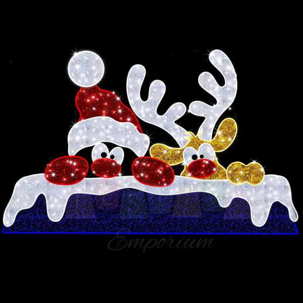 Santa & Reindeer Roof Friends | Christmas Motif Light