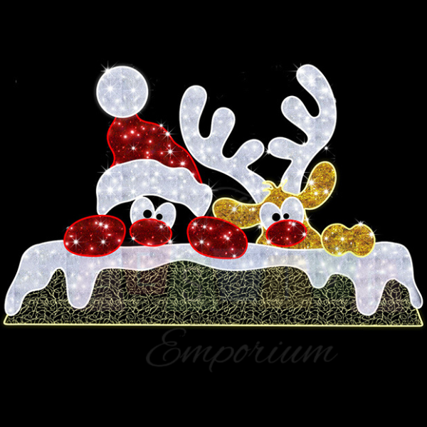 Santa & Reindeer Roof Friends | Christmas Motif Light