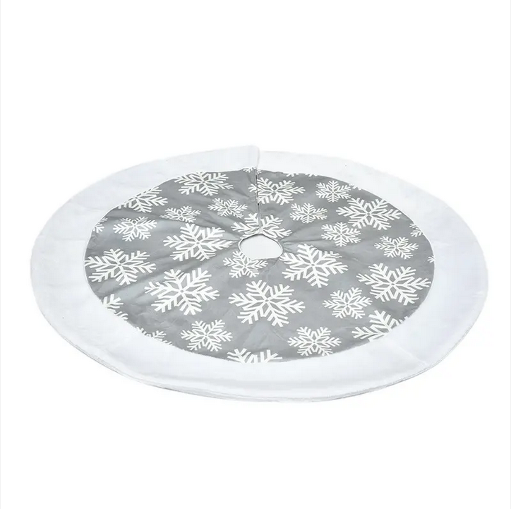 Silver Snowflakes Tree Skirt