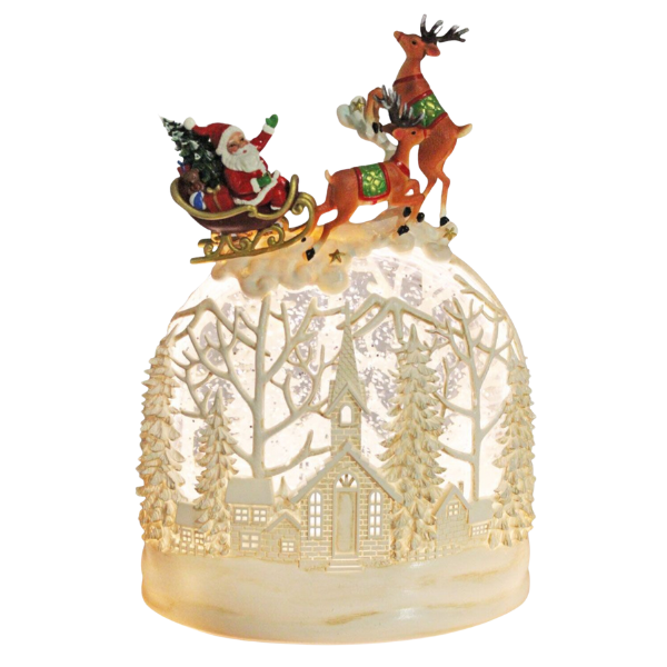 Church Scene Lantern w/ Sleigh