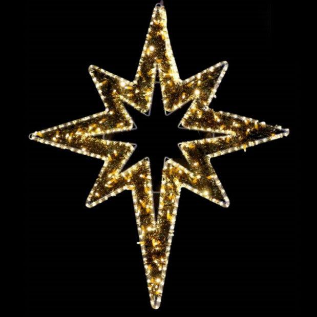 gold star christmas motif light